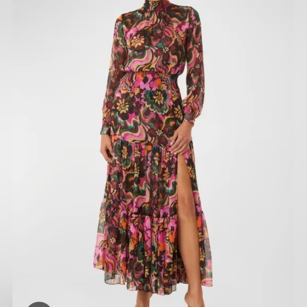 Misa Los Angeles Multicolor Floral Long Sleeve Dress
